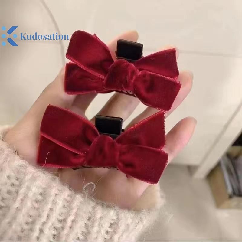 Kudosation 1 Nơ Ngọt Ngào Tóc Nhỏ Vuốt Kẹp Công Chúa Nhung Nơ Vuốt Kẹp Mũ Bé Gái Nữ Hàn Quốc Phụ Kiện Tóc