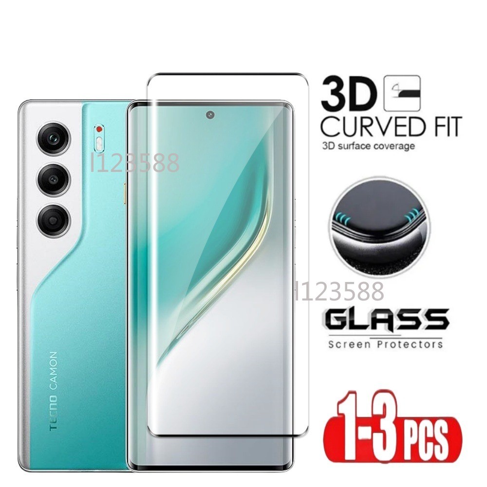 Dành Cho Tecno Camon 40 50 30 Pro Premier 5G 4G 2025 Camon40 40Pro Camon50 Camon30 30Pro 3D Cong Full Cover Kính Cường Lực Bảo Vệ Màn Hình Phim Bảo Vệ Trong Suốt