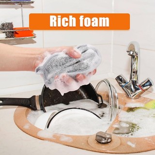 3 / 6 / 9 Miếng Bọt Biển Rửa Chén Dây Bạc Magic - Miếng Bọt Biển Hai Mặt Có Thể Tái Sử Dụng - Dụng Cụ Vệ Sinh Đĩa Chảo Nhà Bếp