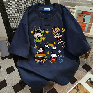Áo Phông Thun Form Rộng unisex Nam nữ Cậu bé Shin M