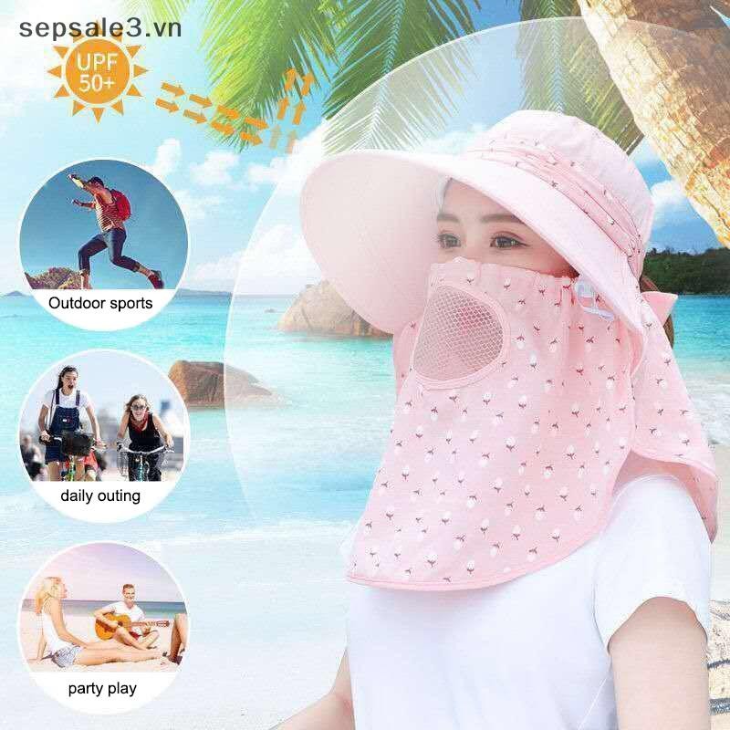 # Sepsale # Mũ chống nắng nữ mùa hè che mặt Mũ chống nắng thoáng khí Mũ mùa hè phù hợp với vành lớn Chống tia cực tím đi xe đạp Sunhat.