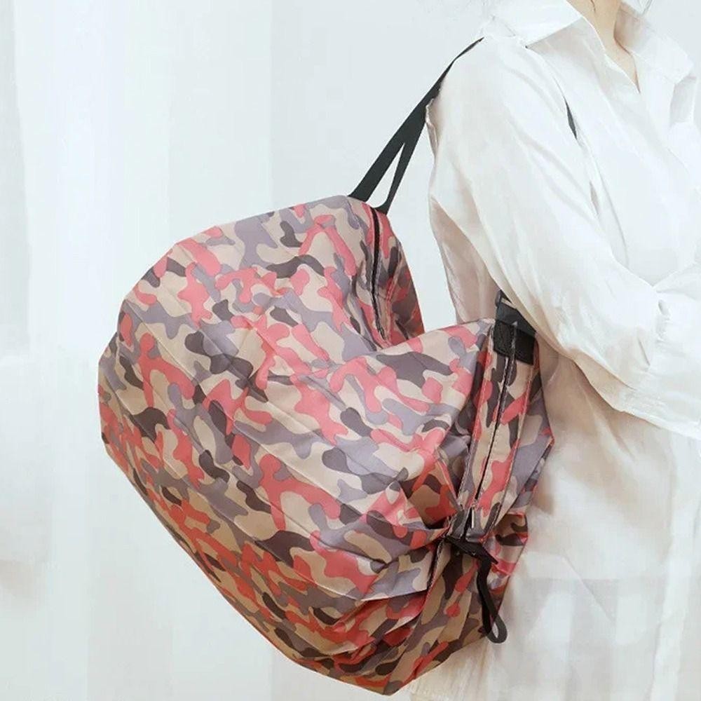 Túi mua sắm gấp sáng tạo, xách vai siêu thị, chống nước nhẹ, dùng đi biển, túi tạp hóa