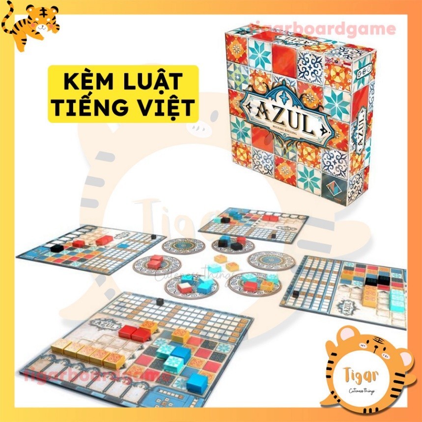 [Luật Việt] Boardgame Azul lắp ghép hoạ tiết có kèm luật Việt