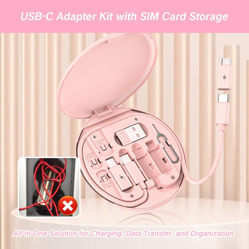 60w Multi Type-C, USB C, Micro USB, Bộ cáp điện thoại sạc nhanh chiếu sáng Cáp dữ liệu Hộp đựng điện thoại di động