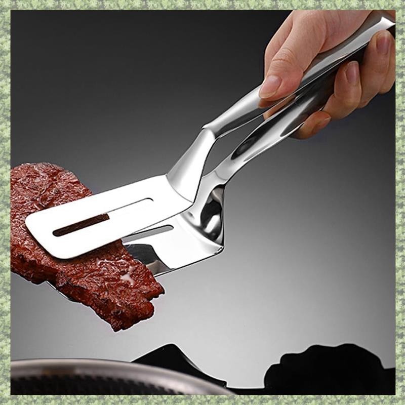 (C Z G L) Kẹp Xẻng Hai Mặt Bằng Thép Không Gỉ, Thìa Inox Kẹp Bếp, Kẹp Nướng Lật Thìa Kẹp