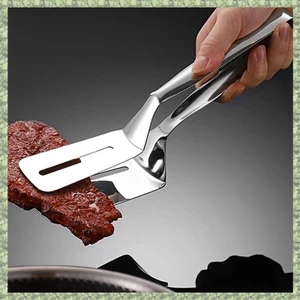 Kẹp Xẻng Hai Mặt Bằng Thép Không Gỉ, Thìa Inox Kẹp Bếp, Kẹp Nướng Lật Thìa Kẹp