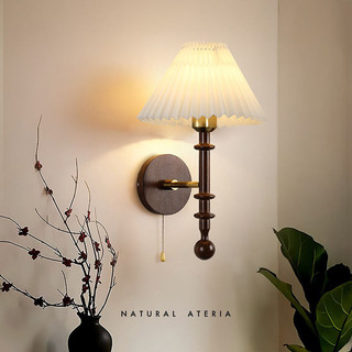 AIMI Bắc Âu Retro Đèn Tường Nhà Phòng Khách Phòng Ngủ Đèn Đầu Giường Có Dây Kéo Công Tắc Học Đọc Sách Ba Màu Đèn Treo Tường Cầu Thang