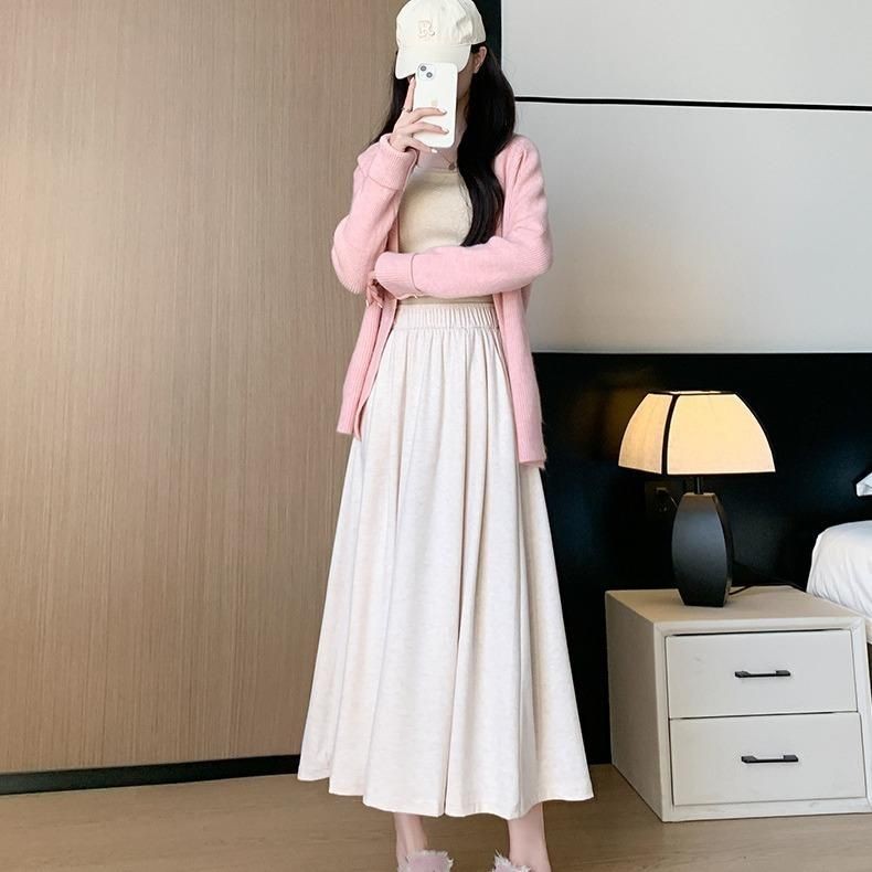 LAMDIENSTORE - LQ032 Chân váy xòe chữ A dáng lửng, chất liệu vải UMI