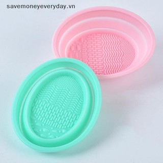 [savemoneyeveryday] Dụng cụ làm sạch cọ trang điểm bằng silicon mềm Bát làm sạch phồng gấp Bàn chải phấn mắt Wash Clean Mat Dụng cụ làm đẹp Hộp chà sàn [vn]