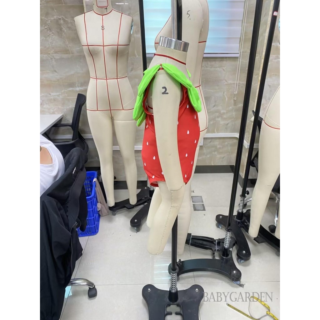 / / -3M-4Y Đồ bơi một mảnh cho bé gái tập đi Hạt dưa hấu In màu xanh lá cây Viền cổ tròn Bộ đồ tắm trẻ sơ sinh không tay