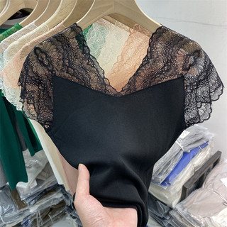 M-4XL Size Lớn Top Nữ [10.000 Size Lớn Nữ 2025 Ice Silk Ren Khâu Ren Ren Top Camisole Nữ Cổ Chữ V Đáy Áo Sơ Mi Bên Ngoài Mặc Bên Trong Size Lớn Quần Áo Nữ