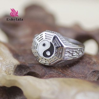 Nhẫn Âm Dương Thái Cực Cung Hoàng Đạo Qian Kun Bagua Nhẫn Ngón Tay Có Thể Điều Chỉnh May Mắn Món Quà Trang Sức Tốt Lành [MỚI]