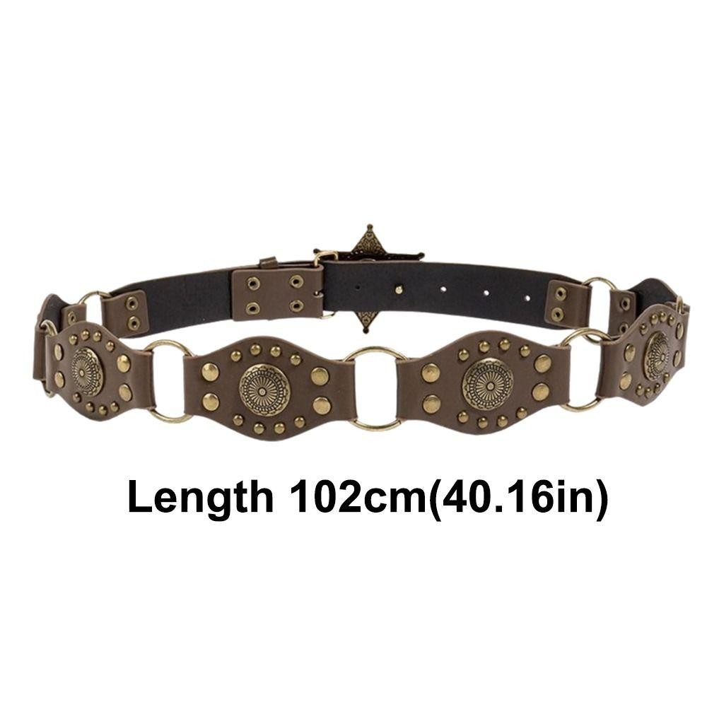 METUBE Thắt Lưng, Grommet Da PU Gothic Steampunk Eo Cinch Thắt Lưng, Thời Trang Vintage Đinh Tán Rộng Y2k Thắt Lưng Quần Jean Nữ