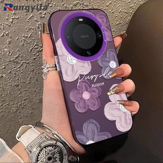 Dành Cho Huawei Honor X9C X9B X9A X9 X8A X8B X7C X7A X7B X6B X40i X60i X60 Pro X5 Plus Magic 7 6 5 Pro 4 Lite Màu Tím Tranh Sơn Dầu Hoa Vỏ Điện Thoại Hoạt Hình Ốp Lưng Cứng Mờ