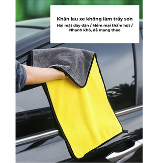Khăn Lau Đa Năng Microfiber 2 Mặt  Siêu Thấm Cực Dày Không Đổ Lông BUNA, Khăn Lau Xe Ôto, Xe máy.
