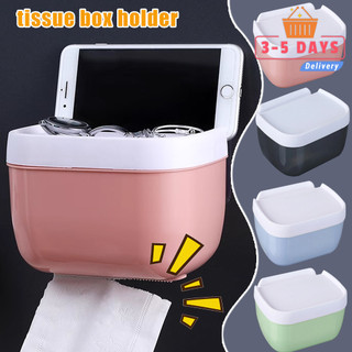 [Đến 3-5 ngày] Hộp đựng khăn giấy chống nước có giá đỡ điện thoại | Hộp đựng khăn giấy bằng nhựa hiện đại cho phòng tắm ô tô phòng khách | Thiết kế dễ dàng & 4 màu