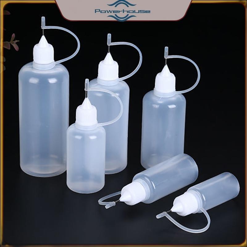 2 / 5 Chiếc 5ml 10ml 20ml 30ml 50ml 60ml 100ml PE Nhựa Squeezable Đầu Áp Dụng Chai Nhỏ Giọt Có Thể Đổ Lại Với Đầu Kim Mũ Cho Keo