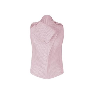 Miyake Xếp Ly Phong Cách Tháng Bảy Hàng Đầu Hot Girl Phong Cách Ngắn Hình Đặc Biệt Không Tay Ve Áo Nút Sang Trọng Độc Đáo Vest jk112