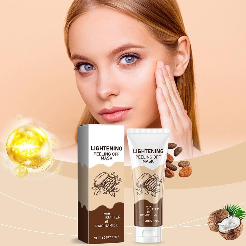 Mặt nạ lột Niacinamide màu sô cô la Dưỡng ẩm Nuôi dưỡng tông màu làm sạch làm sáng da E9w8