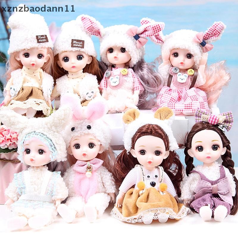 [XZNZMM] Búp bê khớp di động 16cm Búp bê DIY có quần áo mặc cho bé gái LMWU