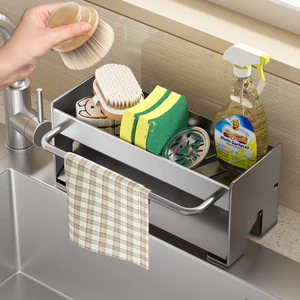 Giá đỡ miếng bọt biển bồn rửa Inox Giỏ đựng bàn chải Giá treo bát đĩa Giá treo xà phòng