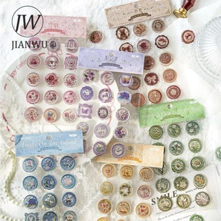 Jianwu Time Box Series Vintage Hoa Cảnh Quan Chất Liệu Cắt Dán Lửa Sơn Nhỏ Giọt Keo Dán Sáng Tạo DIY Tạp Chí Văn Phòng Phẩm