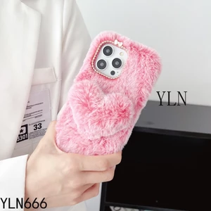 Dành Cho Realme C65 C63 C61 C15 C12 C11 C21Y C25Y C21 C31 C30 C35 C20 C53 C55 C67 C33 C51 C17 Thời Trang Thiết Kế Phong Cách Tối Giản Vỏ Điện Thoại Sang Trọng Hình Trái Tim 3D Lông Fuzzy Sang Trọng
