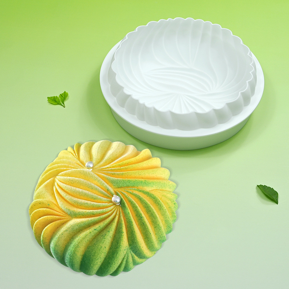 Tròn Loại Ngọc Trai Pháp Mousse Khuôn Silicon Tròn Dune Hình Bánh Sinh Nhật Khuôn Socola Khuôn Làm Bánh DIY Dụng Cụ Nướng Bánh