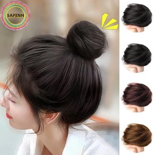 Safenh Nữ Bé Gái Dây Buộc Tóc Bện Tạo Kiểu Lông Tơ Tóc Giả Vòng Vô Hình Liền Mạch Bun Tự Nhiên Tổng Hợp Tóc Tóc Tóc DIY Trang Trí VN