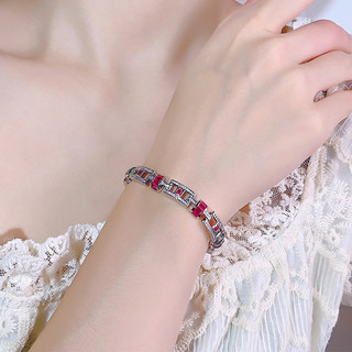 Châu Âu Mỹ ins Phong Cách Mới Vuông Ruby Nhiều Màu Sắc Kho Báu Vòng Tay Nữ