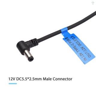 12v PD3.0 USB Type-C Nam đến 12V DC5.5 * 2.5mm Nam Kết Nối Cáp Điện Dây Sạc Adapter
