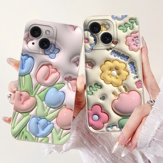 Dành Cho iPhone 13 / 13 Pro / 13 Pro Max Vỏ Thời Trang Mới Hoa Tulip Mềm Silicon Bảo Vệ Cho iPhone13 13Pro Max Ốp Lưng