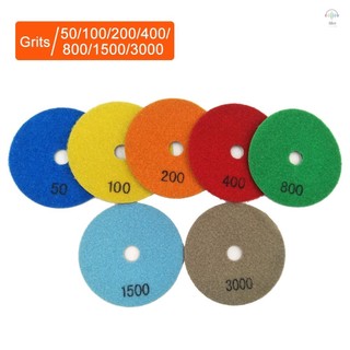 Bộ 7 miếng đánh bóng kim cương khô ướt 4 Inch cho đá cẩm thạch bê tông Granite