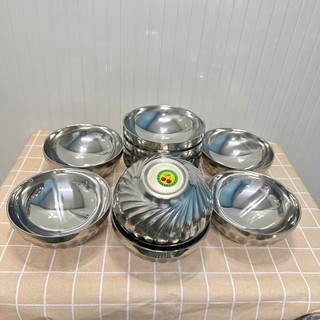 Tô inox cách nhiệt 2 lớp chống nóng size 14cm 16cm 18cm 20cm - Bát ăn cơm inox