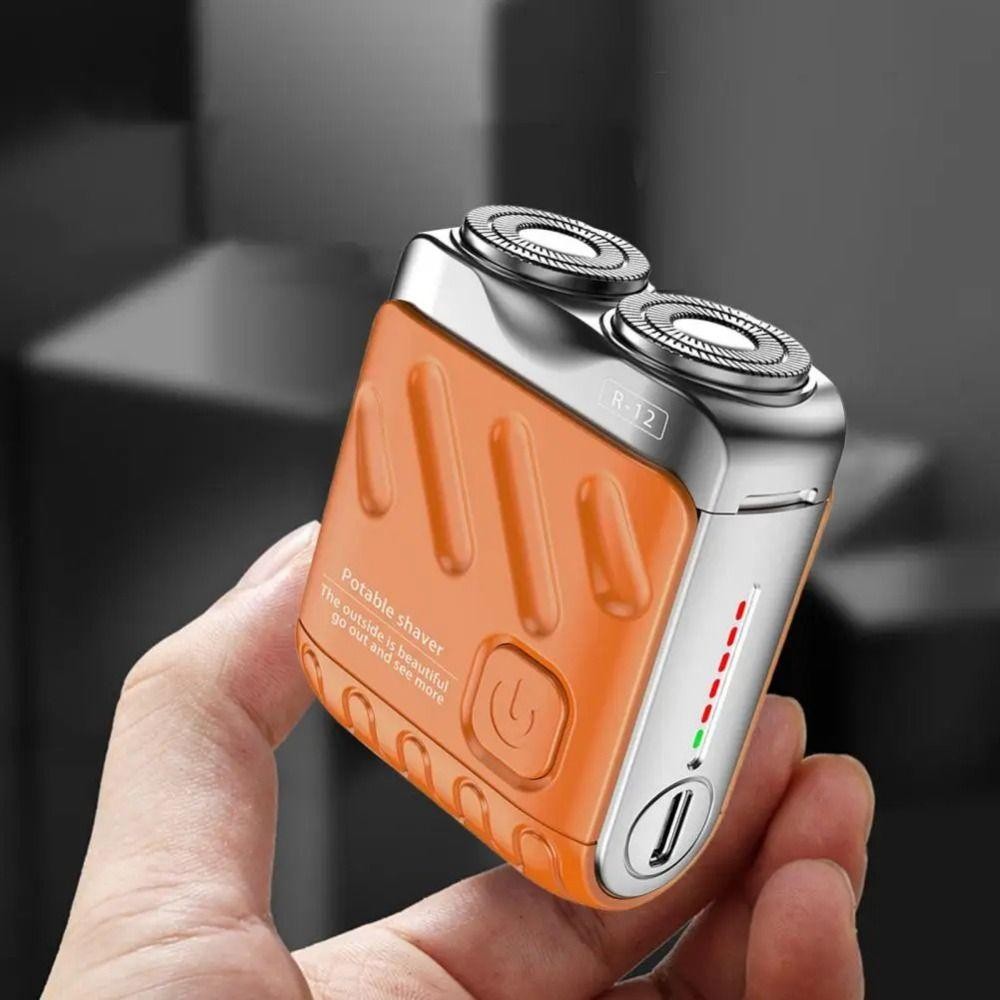 Máy cạo râu điện nam LACYES, Dao cạo quay cầm tay hai đầu Mini, Kích thước bỏ túi từ tính chống thấm nước hiệu quả Máy cạo râu Bạn trai