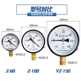 Đồng hồ đo áp suất âm chân không Relda yz-60 / 100 / 150-0.1-0mpa 0.15 / 0.3 / 0.9 / 1.5
