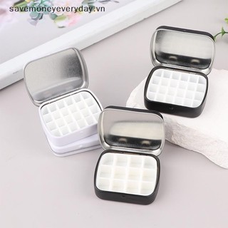 [savemoneyeveryday] Hộp thiếc màu nước rỗng di động 12 / 24 lưới Bảng sơn màu nước Bảng vẽ tranh du lịch Khay sơn Đồ dùng nghệ thuật [vn]
