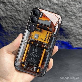 Ốp lưng Vivo V30 V40 Lite V30E V27E V27 Y19S, ốp lưng Vivo V30 V40 Pro, ốp lưng Vivo V29E V29 Y100 5G, bảng mạch, ốp lưng chống sốc hoạt hình Mario với bảo vệ camera, kính lỏng sang trọng