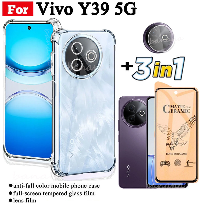 Ốp Điện Thoại Chống Sốc Vivo Y39 5G Cho Vivo Y04 Y03 Y03T Y18 Chống Gián Điệp Bảo Vệ Toàn Diện Kính Cường Lực Bảo Vệ Màn Hình Và Phim Ống Kính