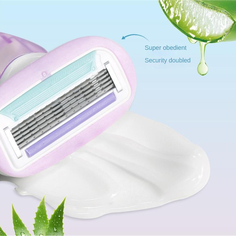 Ảnh Giao Hàng Nhanh Xixi 5 Lớp Lưỡi Dao Cạo Râu Lô Hội Đầu Cạo Râu Xà Phòng Lớn Dụng Cụ Làm đẹp Tẩy Lông Mặt/chân/nách/bikini An Toàn (THỦY TINH) 4