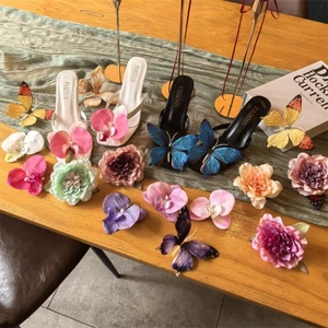 Ngày Lễ Cổ Tích Phalaenopsis Hoa Giày Khóa Giày Sandal Hoa Phụ Kiện Khóa Giày Nữ