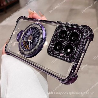 Xiaomi 14t Pro Ốp Xiaomi 14t Chống sốc với Vỏ máy ảnh Ốp điện thoại mềm có Giá đỡ xoay con quay căng thẳng giá đỡ túi khí dày