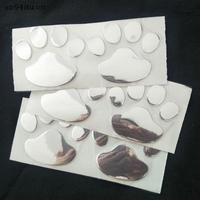 XOITU 1 Tấm Dán Xe Ô Tô Đề Can Sáng Tạo Paw 3D Động Vật Chó Chân In Decal Xe Máy Miếng Dán Phụ Kiện Ô Tô VN