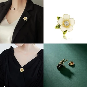 Luimo Thời Trang Gardenia Hoa Dầu Nhỏ Giọt Men Trâm Cài Cho Nữ Quần Áo Phụ Kiện Trang Sức Quà Tặng SBS