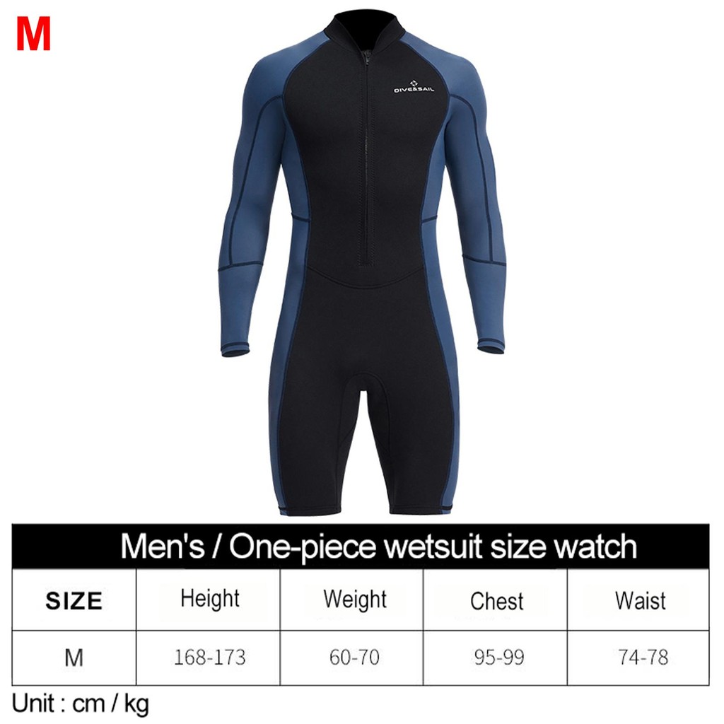 Nam Wetsuit Ngắn Ướt Phù Hợp Với Lặn Phù Hợp Với Quần Short Zip Phía Trước Giữ Ấm Dài Tay Đồ Bơi Cho Lặn Lặn Bơi