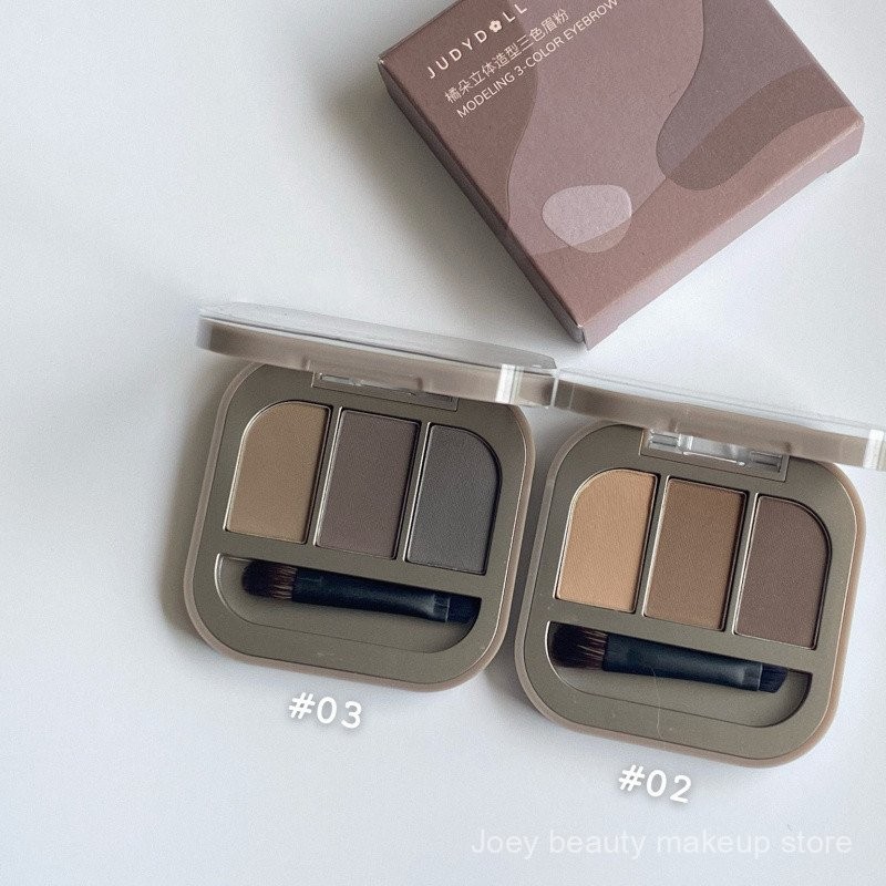 Bột lông mày ba màu Judydoll chống nước và chống mồ hôi, không phai màu ZR9K