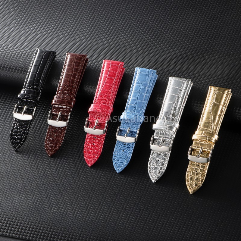 Dây đồng hồ da chống nước 18mm 20mm 22mm, da mờ cho cơ/thạch anh, nâu đen, mỏng mềm, kinh doanh cổ điển, nam nữ