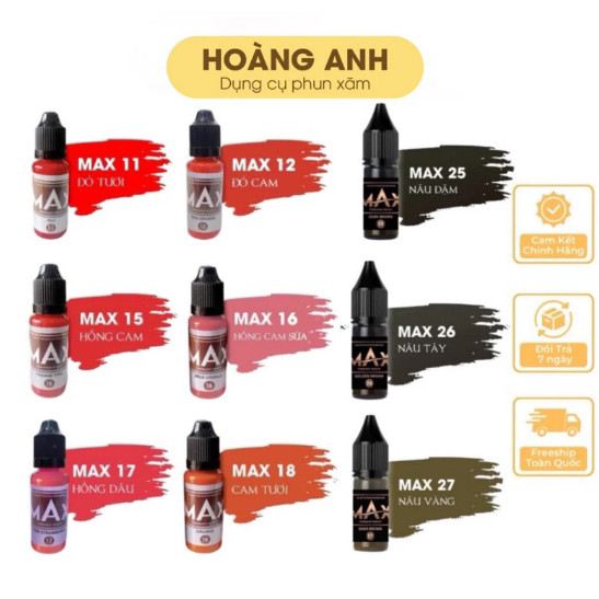 Mực MAX Thảo Vũ chai full và chai chiết 5ml mực bong màu đẹp pxtm