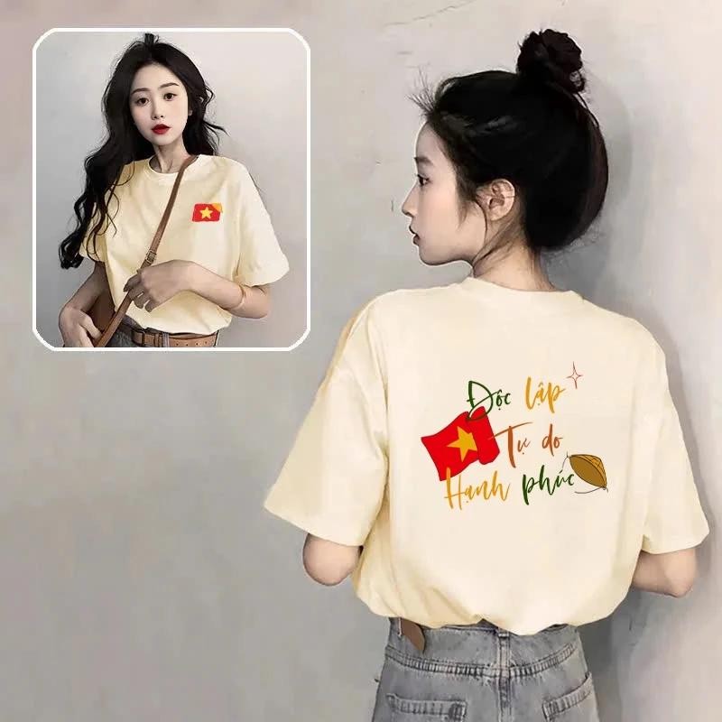 1688  Áo thun ngắn tay nón lá Việt Nam chất cotton 100% áo thun nam nữ unisex hàng đầu,áo phông mùa hè