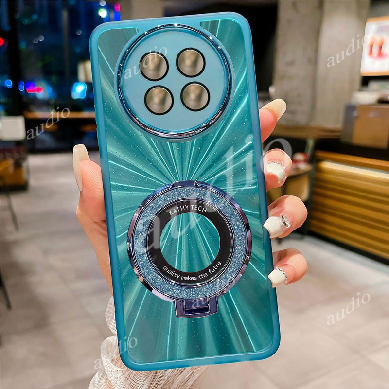 Honor X9c 5G Sang Trọng Gradient Bling Long Lanh Nhẫn Giá Đỡ Ốp Lưng Điện Thoại Honor X9c Smart HonorX9c Smart 5G 2024 Với Full Ống Kính Máy Ảnh Phim Bảo Vệ Lấp Lánh Bling Giá Đỡ Từ Tính